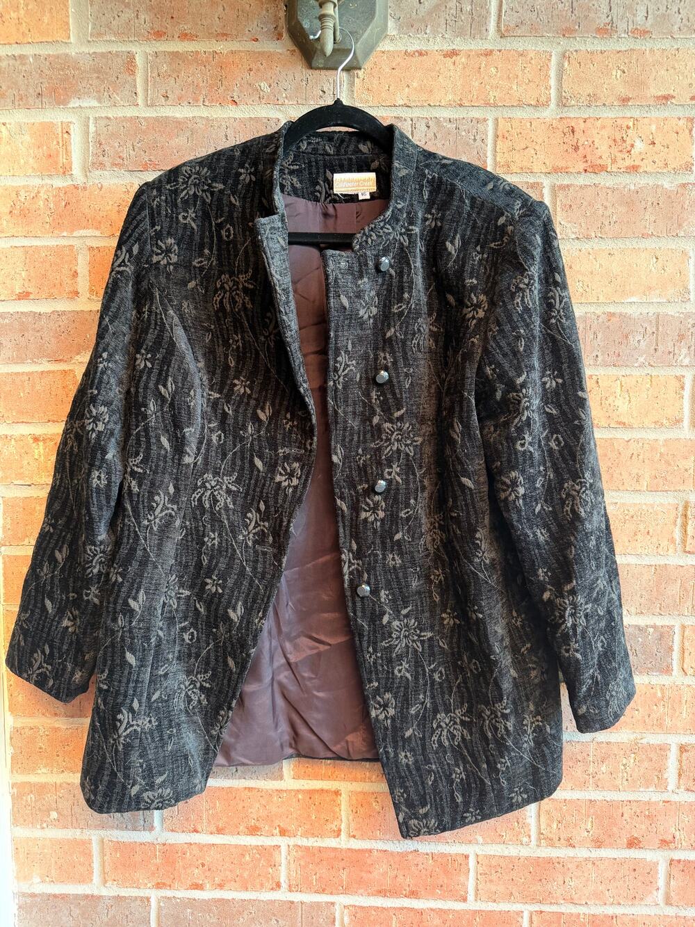 Coldwater Creek Vintage Velvet Blazer Jacket Size 16